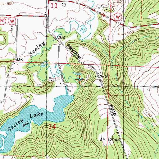 Topographic Map of Seeley Lake 31, WI
