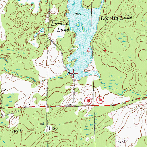 Topographic Map of Upper Brunet 2 WP 400 Dam, WI