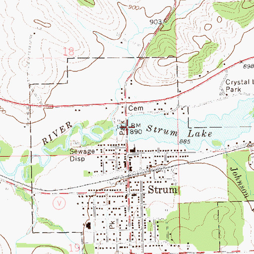 Topographic Map of Strum 2WP338 Dam, WI