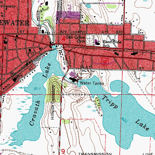 Topographic Map of Old Paper Mill Dam, WI