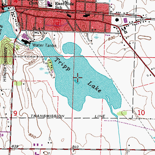 Topographic Map of Tripp Lake 12.0, WI