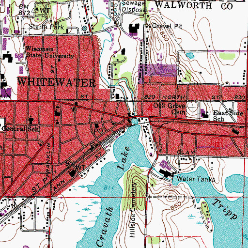 Topographic Map of Old Stone Mill 3SE470 Dam, WI