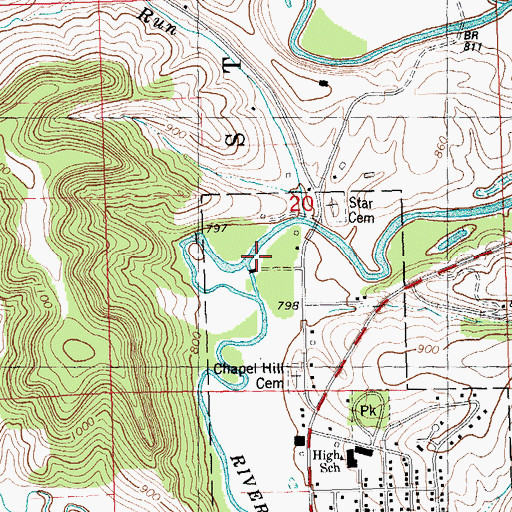 Topographic Map of La Farge 1840C48 Dam, WI