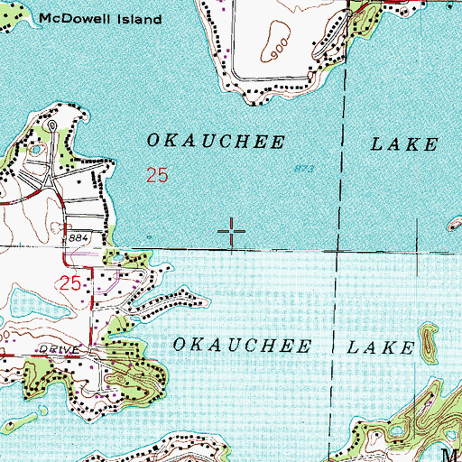 Topographic Map of Okauchee Lake 85, WI