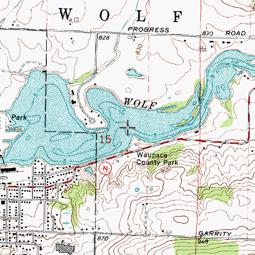 Topographic Map of Manawa Pond 275, WI