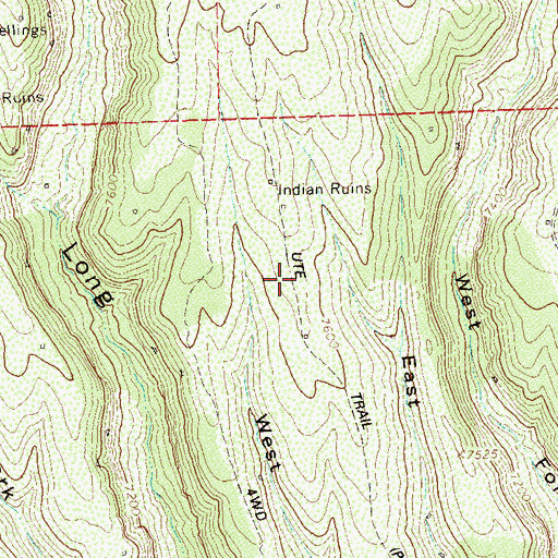 Topographic Map of Ute Trail, CO
