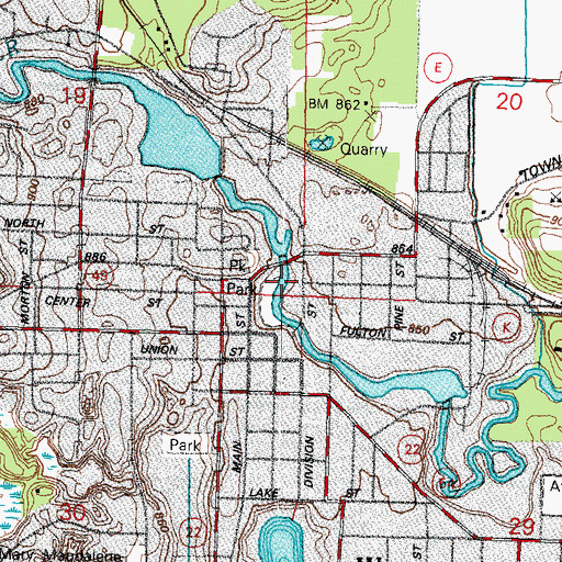 Topographic Map of Lighting Plant Dam, WI