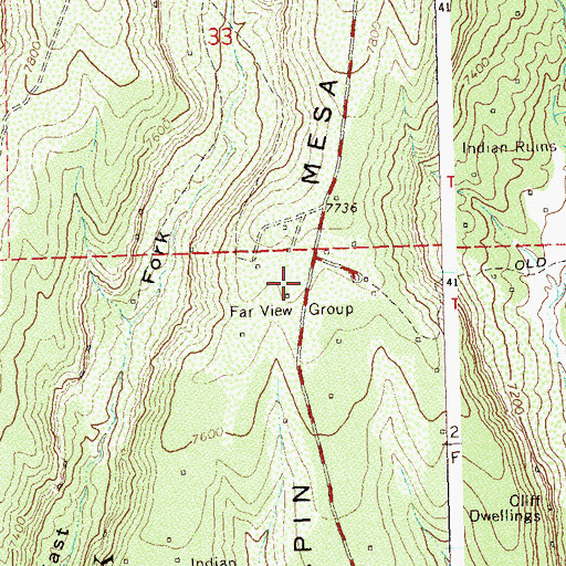 Topographic Map of Far View Group, CO