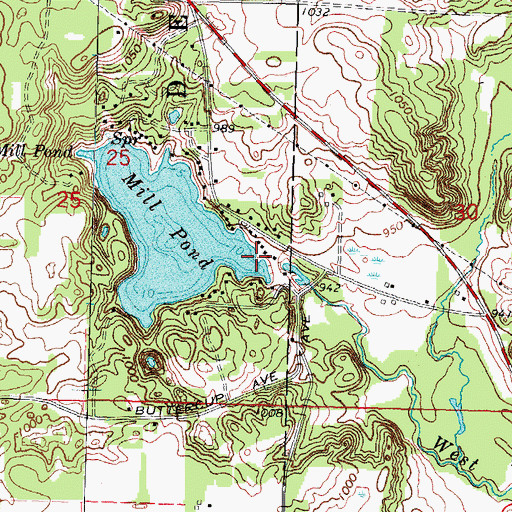 Topographic Map of Upper White River Dam, WI