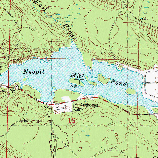 Topographic Map of Neopit Millpond 108, WI