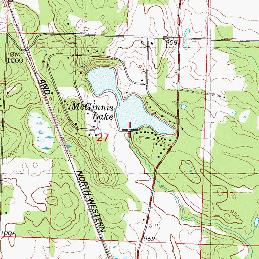 Topographic Map of McGinnis Lake 2WP2255 Dam, WI