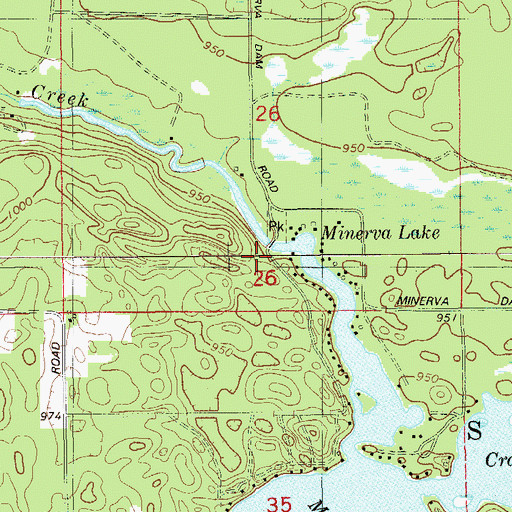 Topographic Map of Minerva 2WP503 Dam, WI
