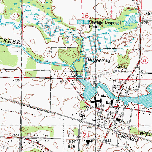 Topographic Map of Wyocena Dam, WI