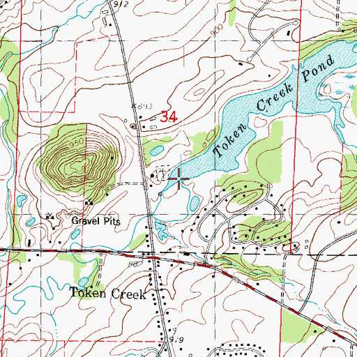 Topographic Map of Token Creek Dam (historical), WI