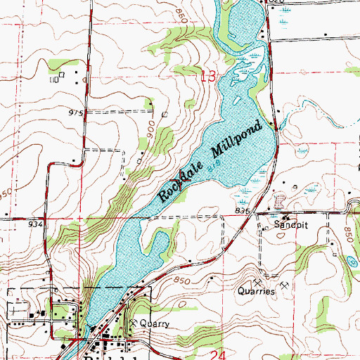 Topographic Map of Rockdale Millpond 134, WI