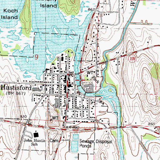 Topographic Map of Sinissippi Lake 509, WI