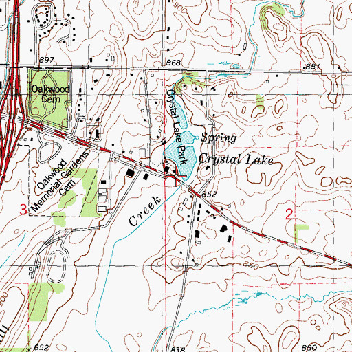 Topographic Map of Crystal Lake Dam, WI
