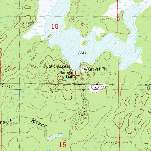 Topographic Map of Radigan Flowage 41, WI