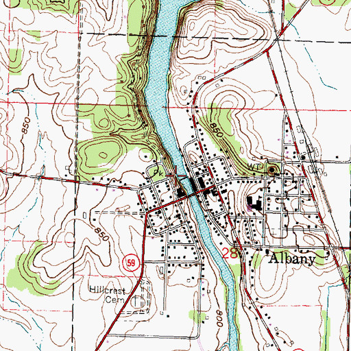 Topographic Map of Albany Dam, WI