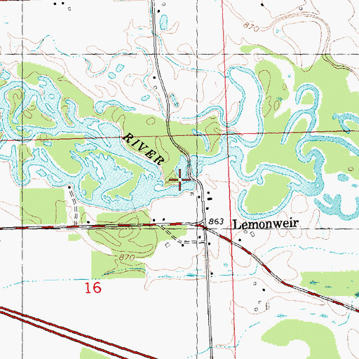 Topographic Map of Lemonweir WP284 Dam, WI