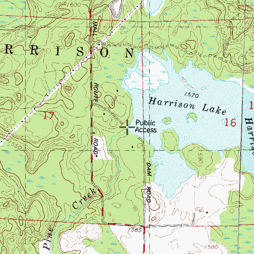 Topographic Map of Harrison 2WP351 Dam, WI