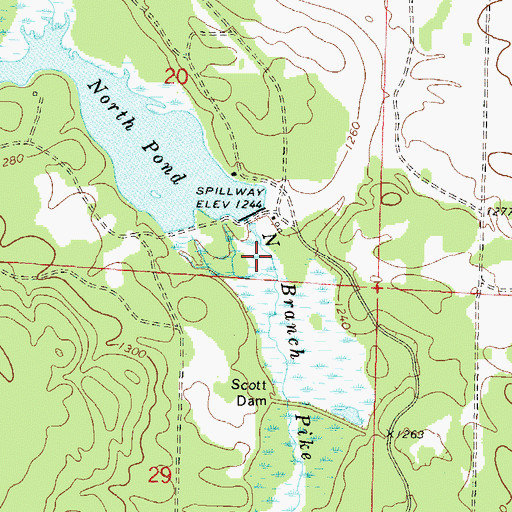Topographic Map of Hatchery Dam, WI