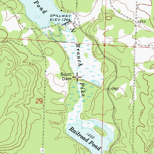 Topographic Map of Middle Dam, WI