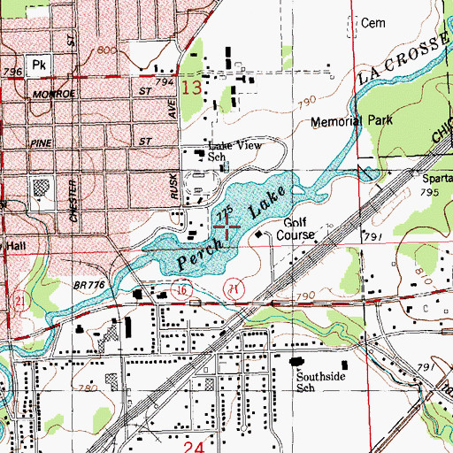 Topographic Map of Perch Lake, WI