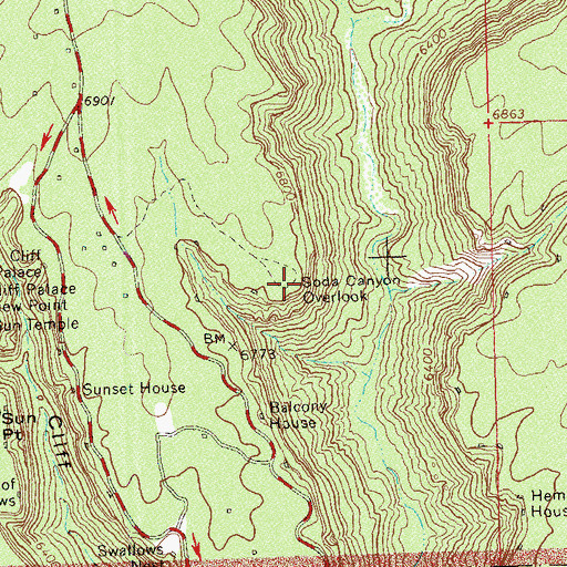 Topographic Map of Soda Canyon Overlook, CO