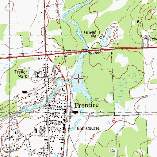 Topographic Map of Prentice Flowage 59, WI