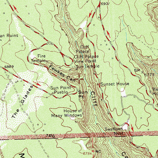 Topographic Map of Fewkes Canyon, CO