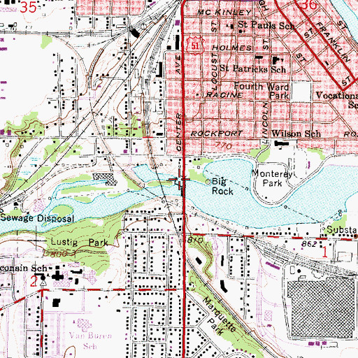 Topographic Map of 3235 Reservoir, WI