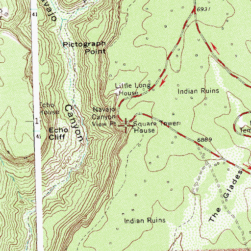 Topographic Map of Square Tower House, CO