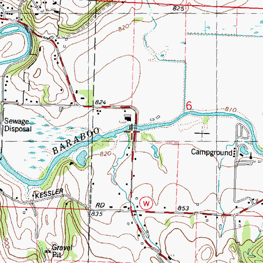 Topographic Map of 583 Reservoir, WI