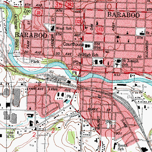 Topographic Map of 564 Reservoir, WI