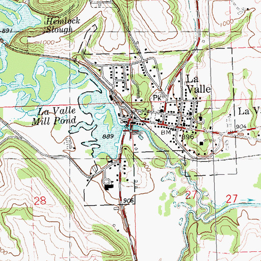 Topographic Map of La Valle Dam, WI