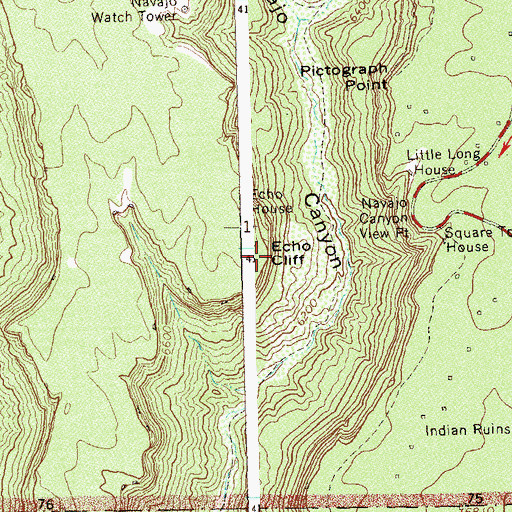 Topographic Map of Echo Cliff, CO