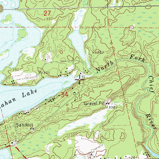Topographic Map of Callahan Lake Dam, WI