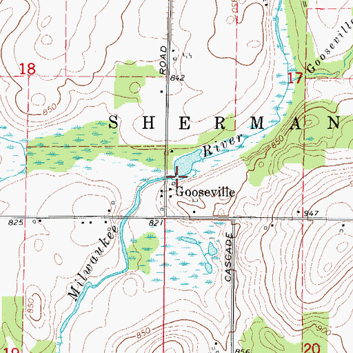 Topographic Map of Gooseville 3WR 1559 Dam, WI