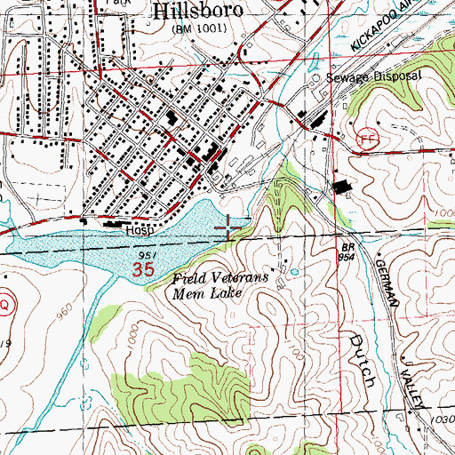 Topographic Map of Hillsboro 2WP1317 Dam, WI
