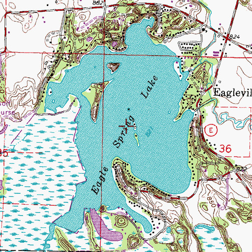 Topographic Map of Eagle Spring Lake, WI