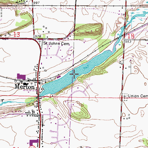 Topographic Map of Merton Millpond 26, WI