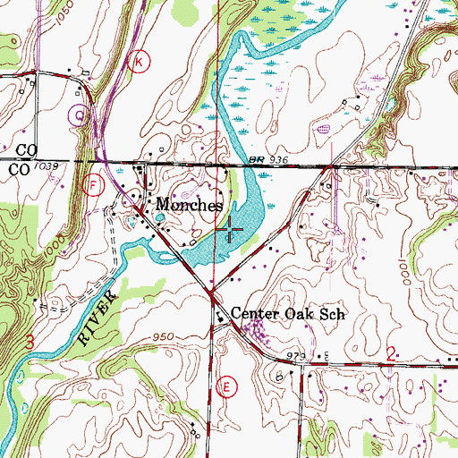 Topographic Map of Monches Millpond 38, WI