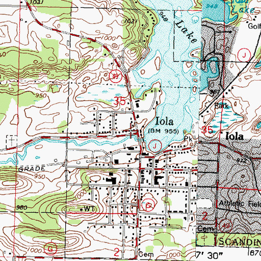 Topographic Map of Iola 1870C480 Dam, WI