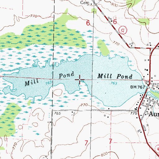 Topographic Map of Auroraville Millpond 80, WI