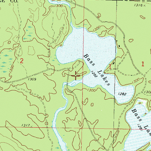 Topographic Map of Lake Dam, WI