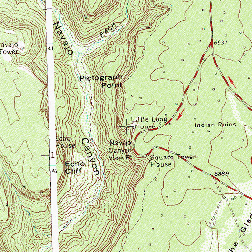 Topographic Map of Little Long House, CO