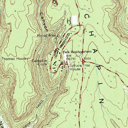 Topographic Map of Spruce Tree House, CO