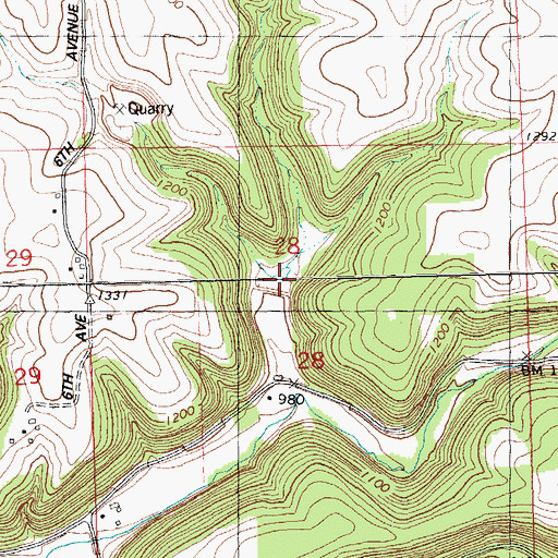 Topographic Map of 1 Reservoir, WI