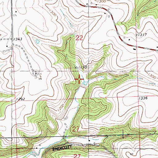 Topographic Map of 1 Reservoir, WI